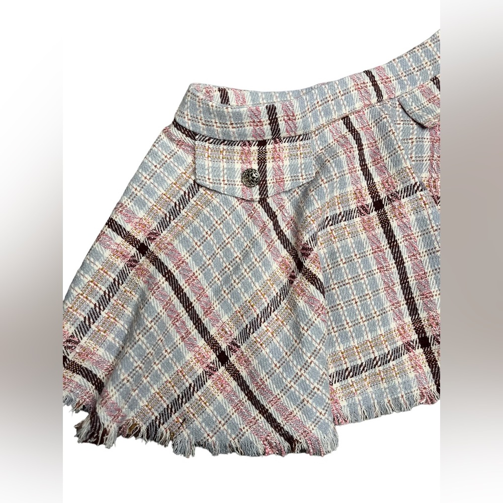 NWT Dolls Kill Sugar Thrillz Top Marks Tweed Mini Skirt Sz Small - Picture 7 of 8